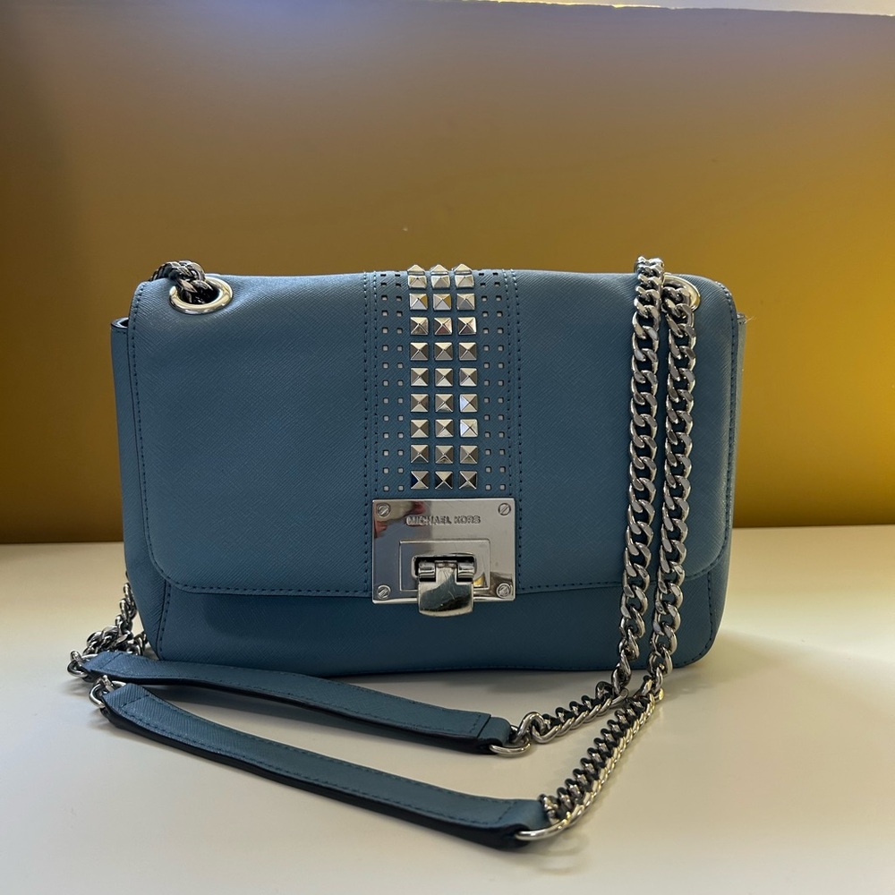 Michael Kors Teal Studded Crossbody Bag